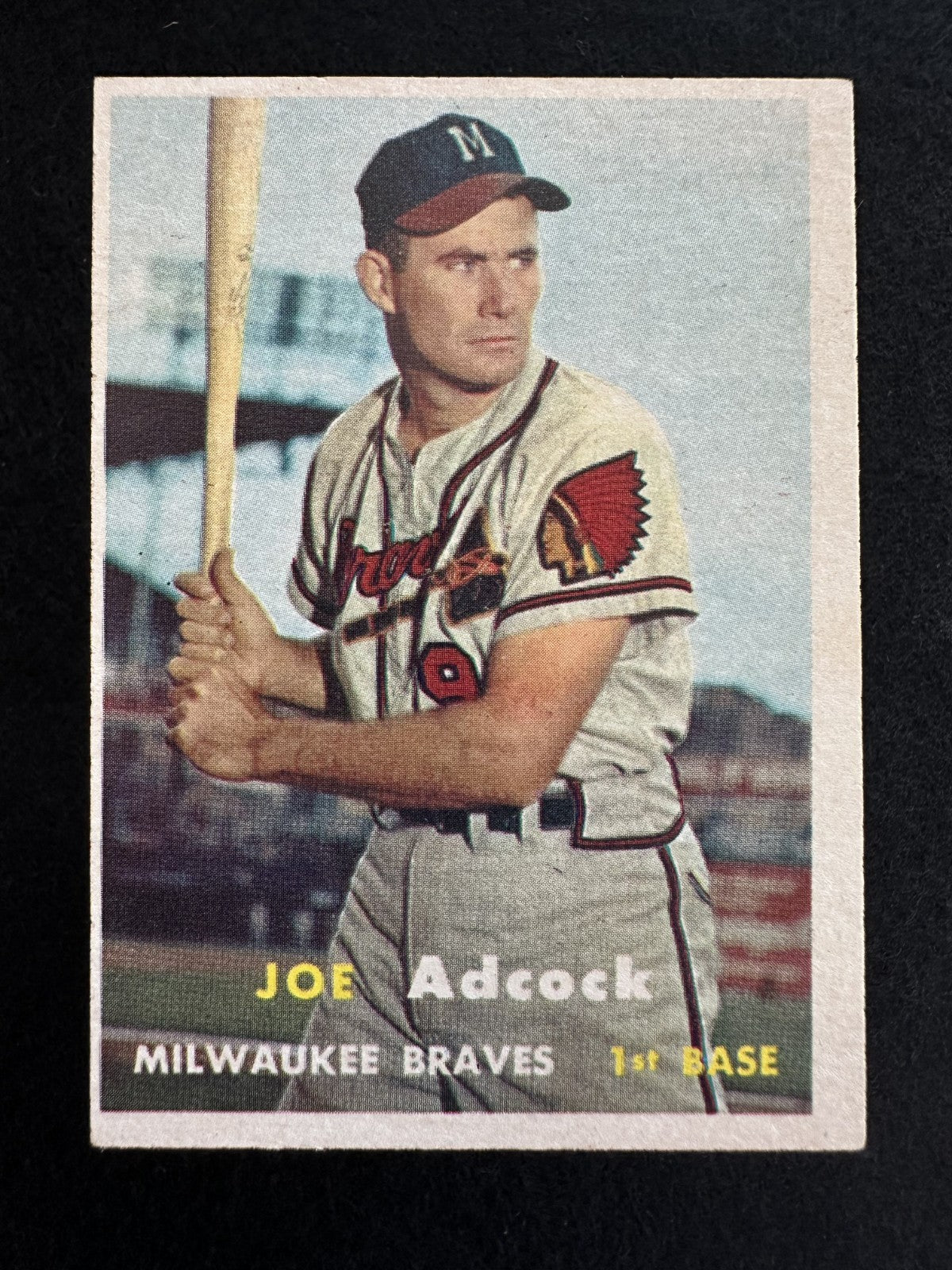 1957 Topps Joe Adcock (#117) EX Braves Power Hitter ^GRUMPYBUCK^