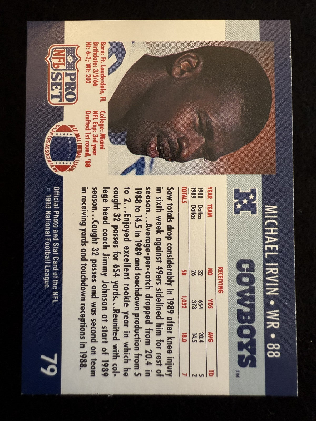 1990 Pro Set Michael Irvin (#79) EX HOFer, The Playmaker ^GRUMPYBUCK^