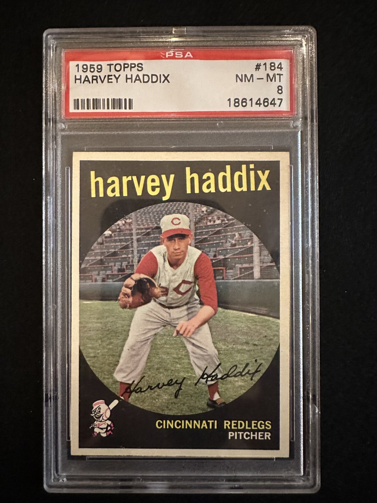 1959 Topps Harvey Haddix (#184) PSA 8 All Star, WS Champ ^GRUMPYBUCK^