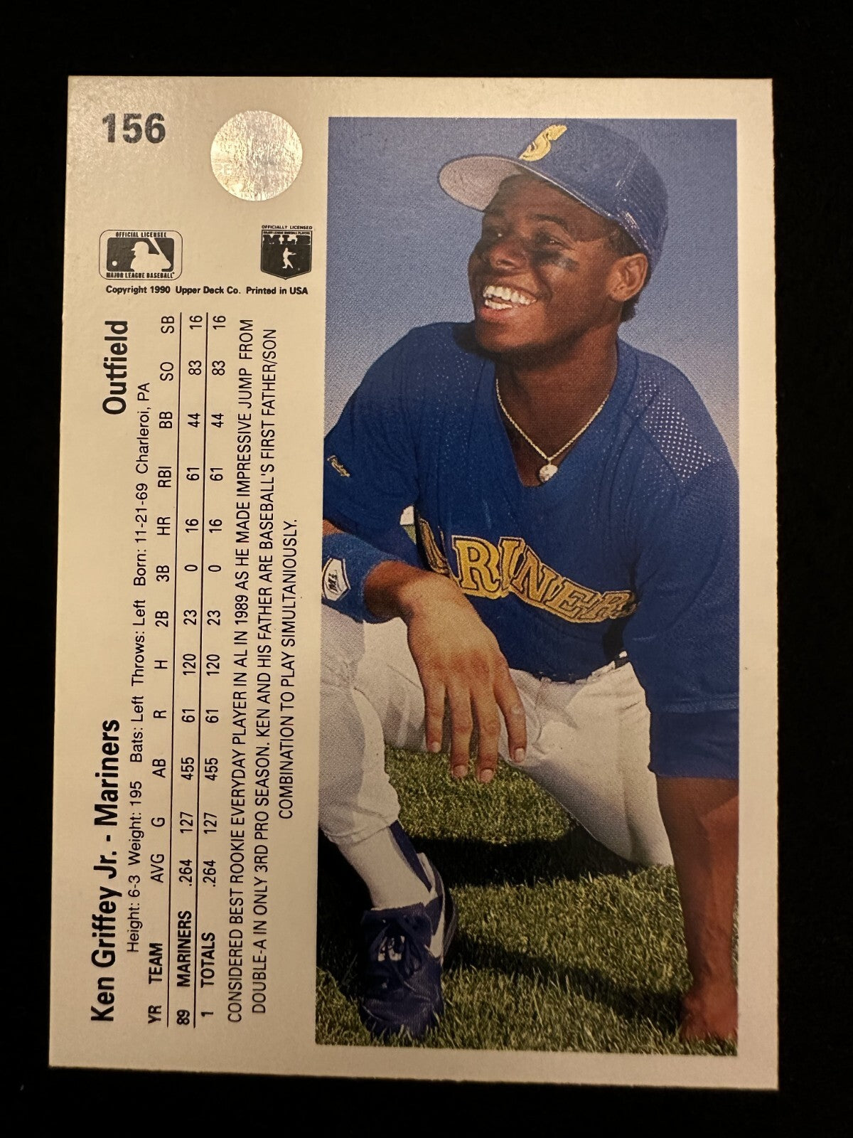 1990 Upper Deck Ken Griffey Jr. (#156) NM HOFer, Mariners Great ^GRUMPYBUCK^