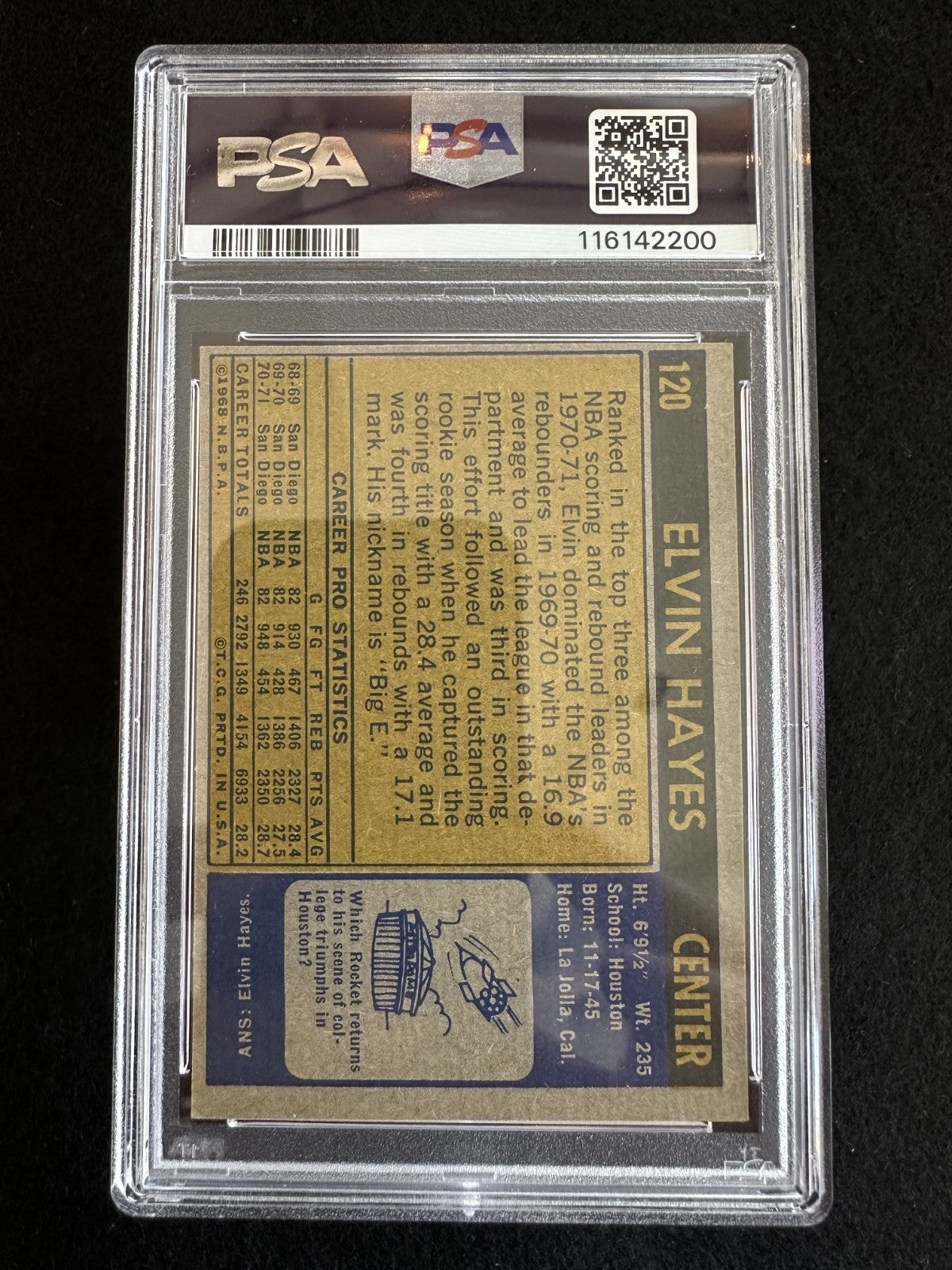 1971-72 Topps Elvin Hayes (#120) PSA 6 HOFer, Scoring Machine ^GRUMPYBUCK^