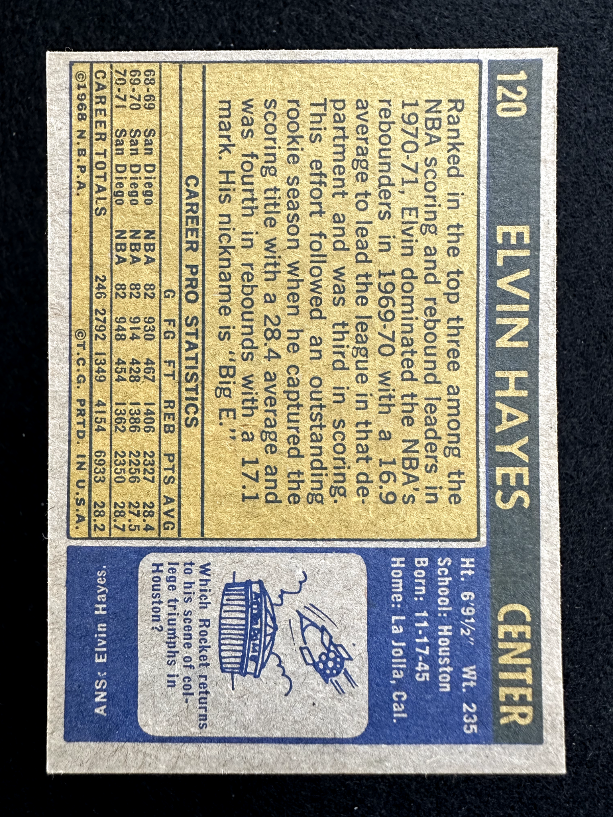 1971–72 Topps Elvin Hayes (#120) NM HOFer, Houston Legend ^GRUMPYBUCK^
