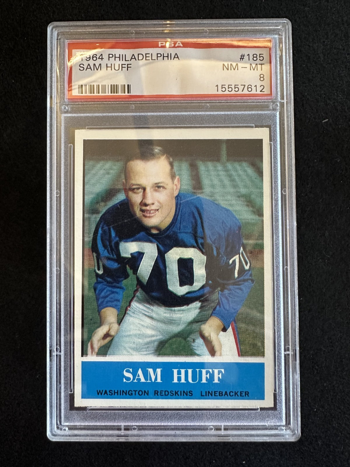 1964 Philadelphia Sam Huff (#185) PSA 8 HOFer, Giants Great ^GRUMPYBUCK^