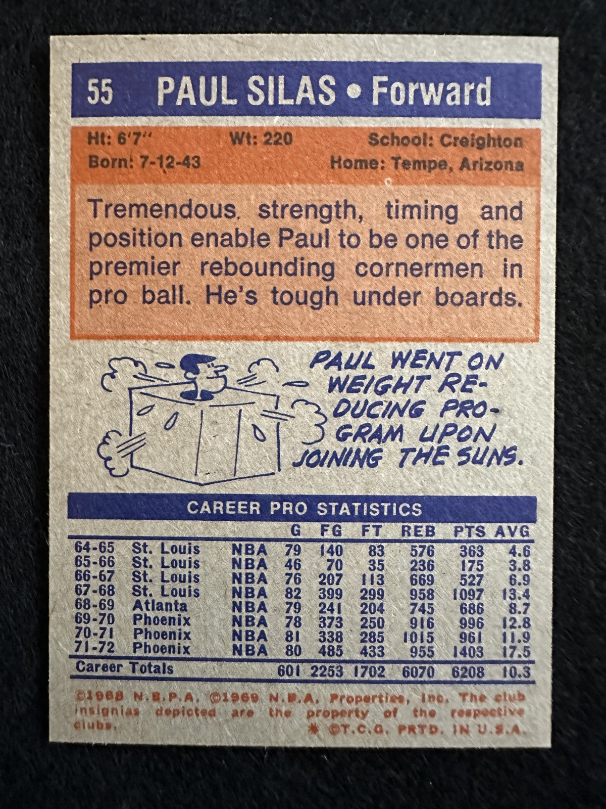 1972–73 Topps Paul Silas (#55) MT Celtics Enforcer ^GRUMPYBUCK^