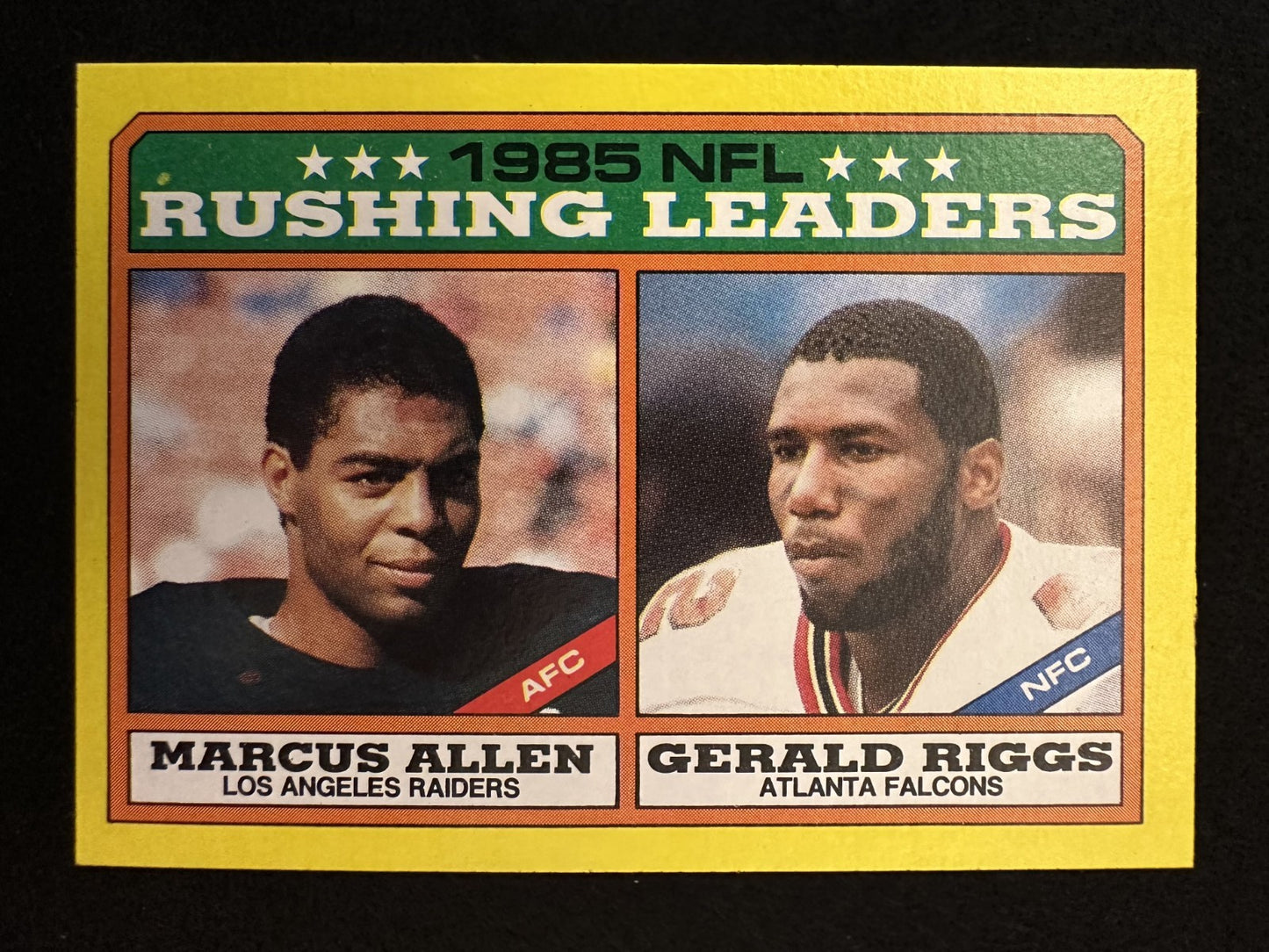 1986 Topps Rushing Leaders Marcus Allen/Riggs (#227 D*) NM HOFer ^GRUMPYBUCK^