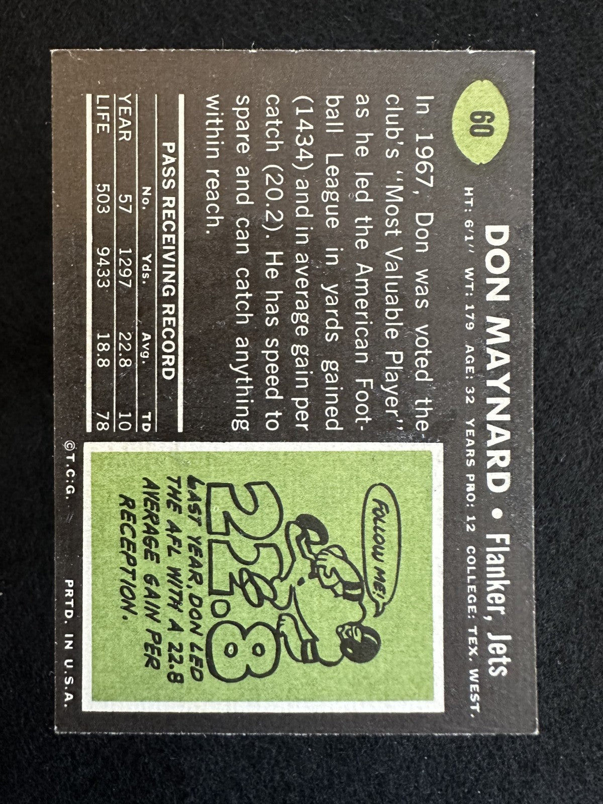 1969 Topps - Don Maynard #60