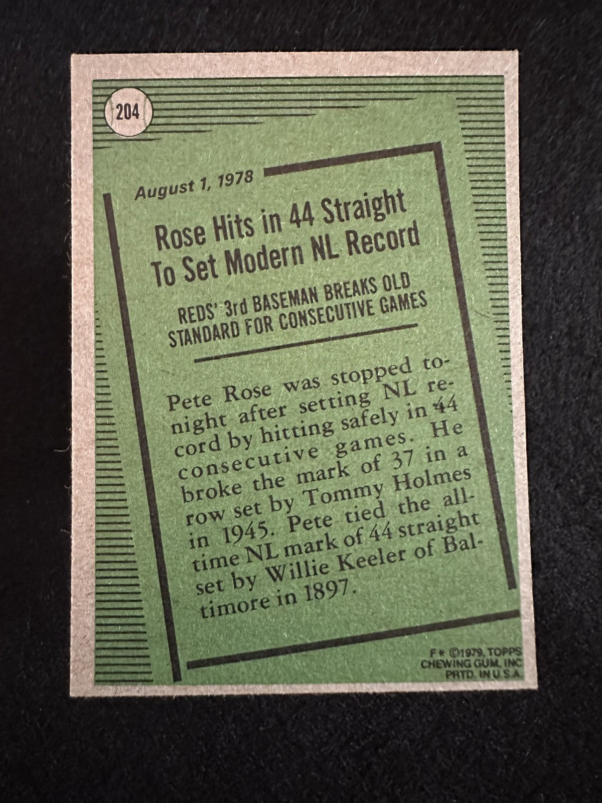 1979 Topps Pete Rose (#204) EX Record Breaker, Hit King ^GRUMPYBUCK^