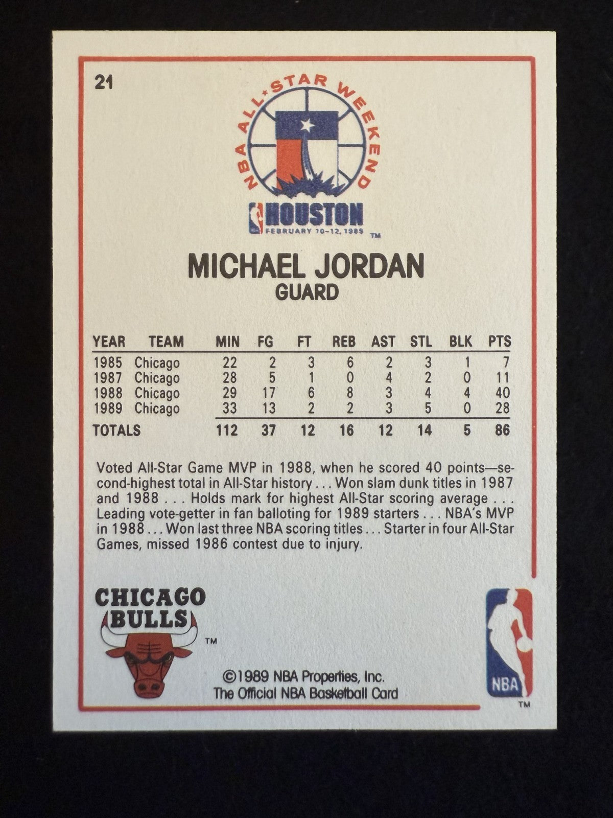 1989-90 NBA Hoops Michael Jordan All Star (#21) NM HOFer, The Goat ^GRUMPYBUCK^