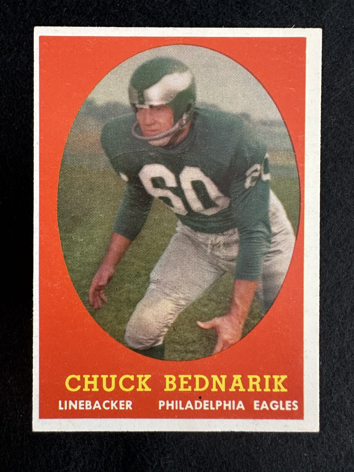 1958 Topps Chuck Bednarik (#35) EX HOFer, Eagles Ironman ^GRUMPYBUCK^