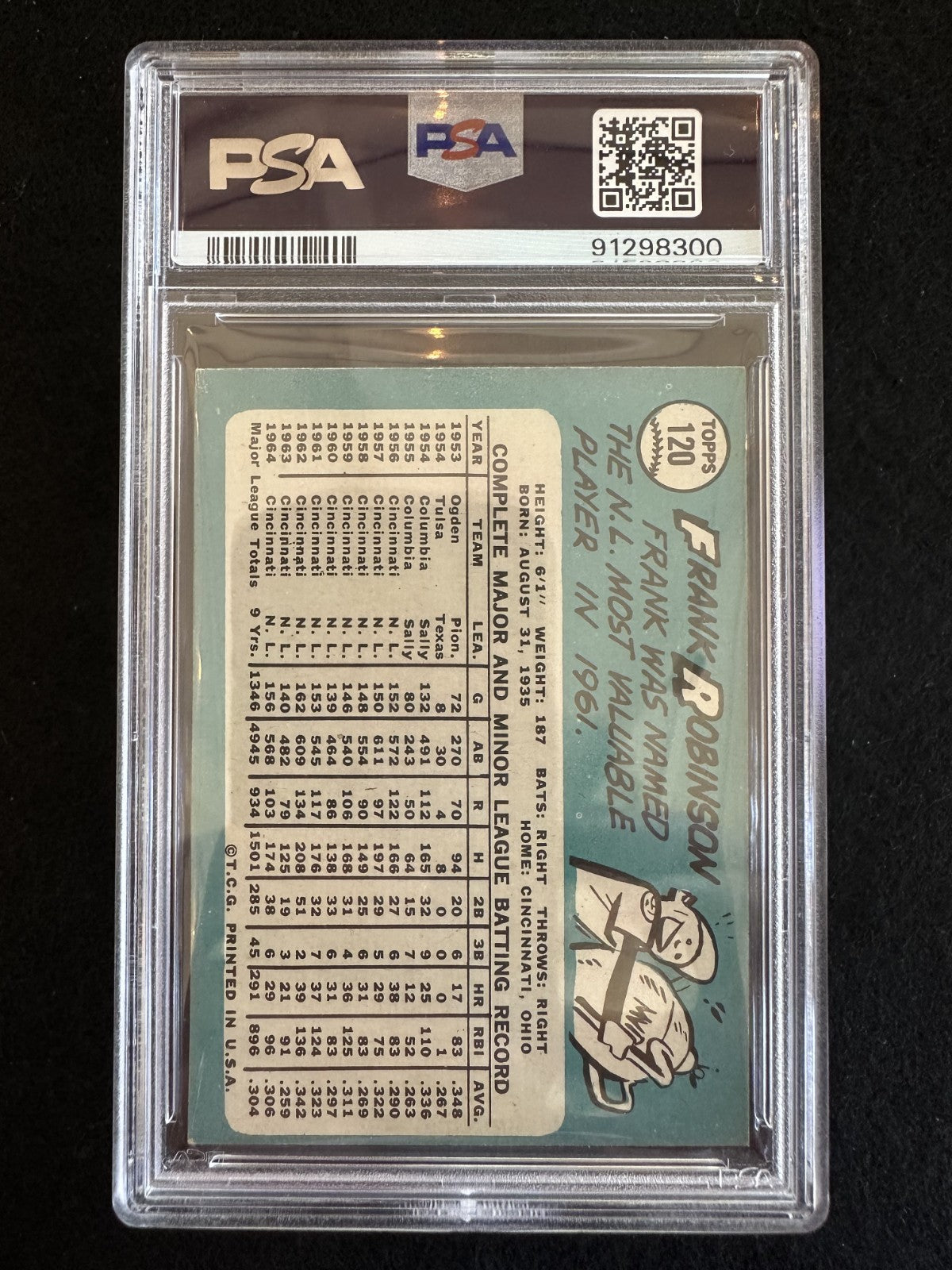 1965 Topps Frank Robinson (#120) PSA 6 HOFer, Reds Legend ^GRUMPYBUCK^
