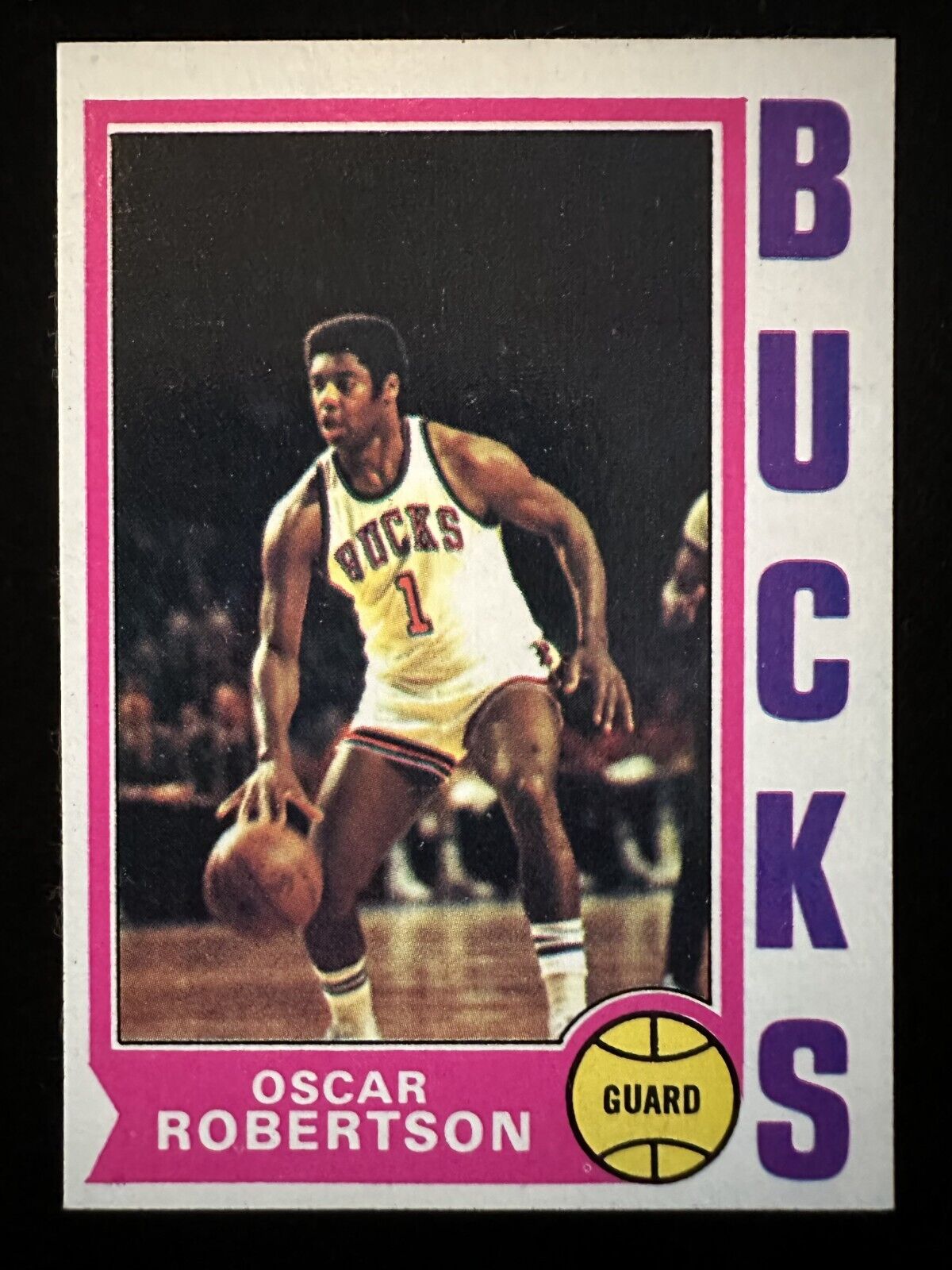 1974–75 Topps Oscar Robertson (#55) NM HOFer, NBA Champ ^GRUMPYBUCK^