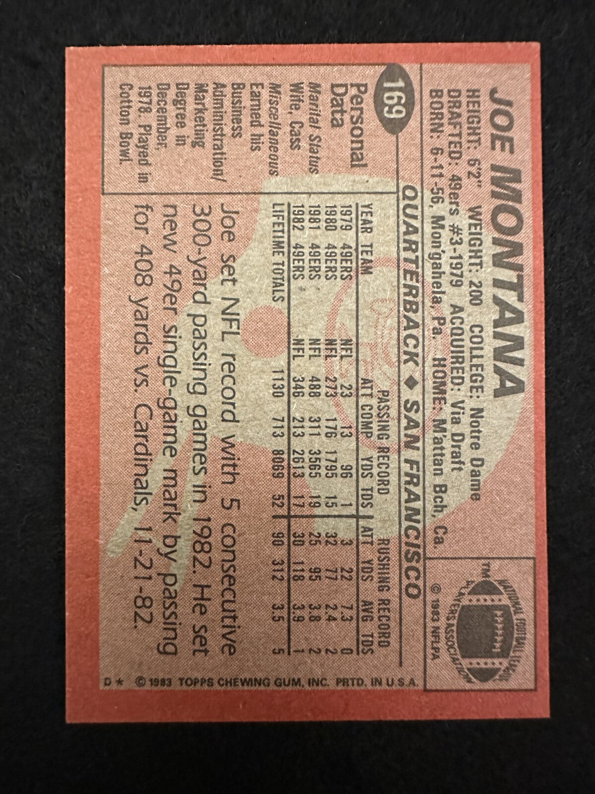1983 Topps Joe Montana (#169) NM HOFer, 49ers Legend ^GRUMPYBUCK^