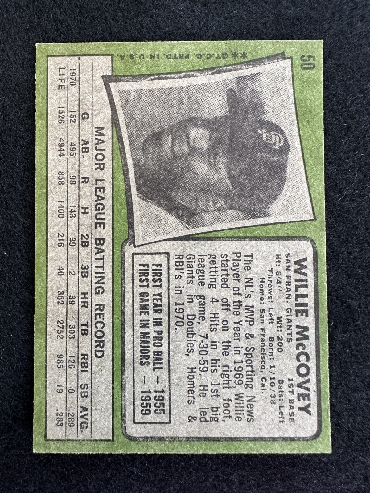 1971 Topps Willie McCovey (#50) EX HOFer, Giants Slugger ^GRUMPYBUCK^