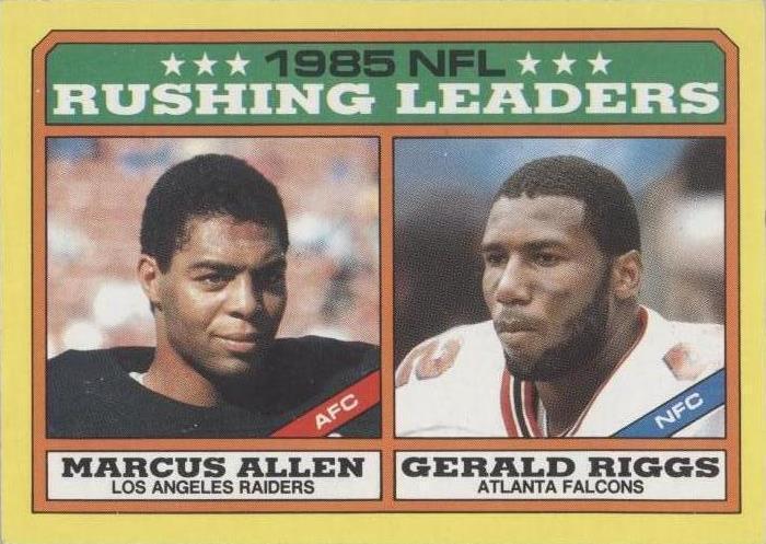1986 Topps Rushing Leaders Marcus Allen/Riggs (#227 D*) NM HOFer ^GRUMPYBUCK^