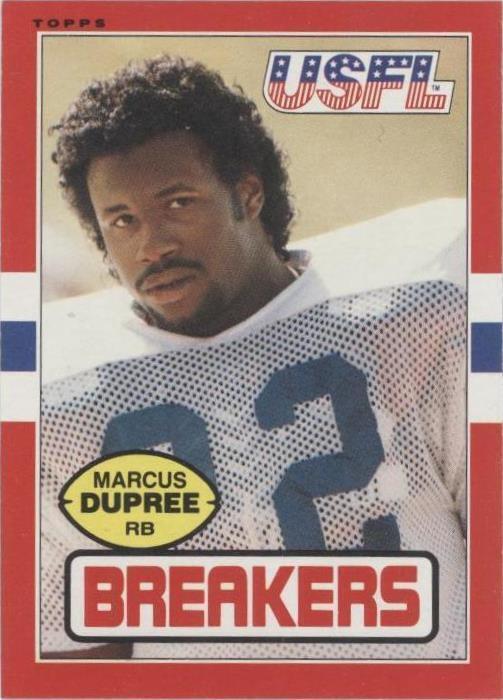 1985 Topps USFL Marcus Dupree (#105) NM Rookie Card, College Phenom ^GRUMPYBUCK^