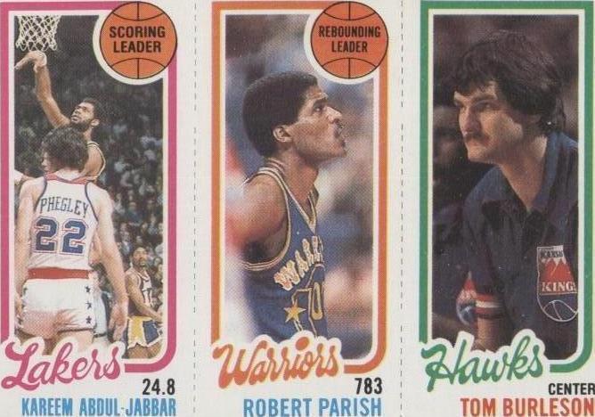 1980-81 Topps Kareem Abdul-Jabbar, Robert Parish, Tom Burleson (#126-93-132) NM