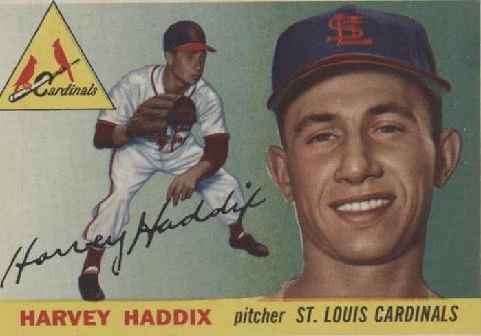 1955 Topps Harvey Haddix (#43) EX All-Star P, Pirates/Cardinals ^GRUMPYBUCK^