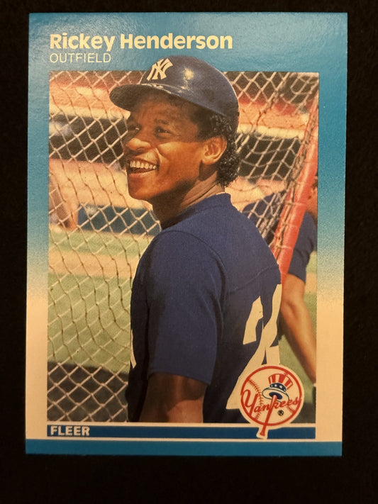 1987 Fleer Rickey Henderson (#101) NM HOFer, A’s/Yankees Speedster ^GRUMPYBUCK^