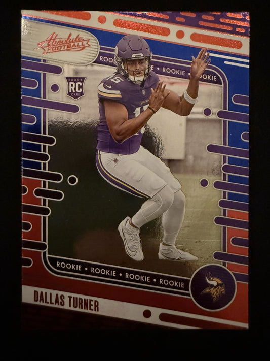 2024 Absolute Dallas Turner (#117) MT Rookie Card Red/Blue Parallel ^GRUMPYBUCK^