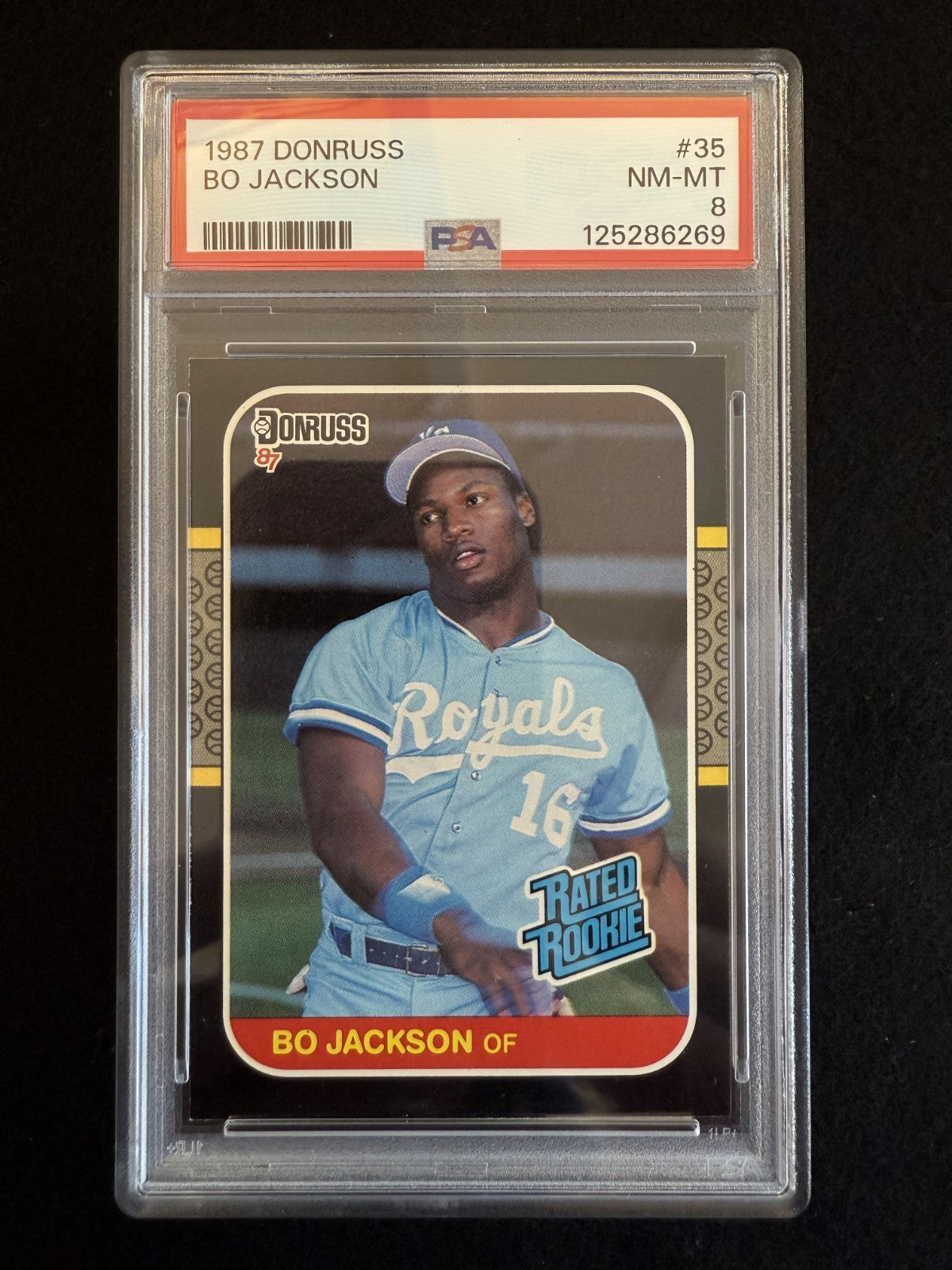 1987 Donruss Bo Jackson (#35) PSA 8 Rookie Card  ^GRUMPYBUCK^