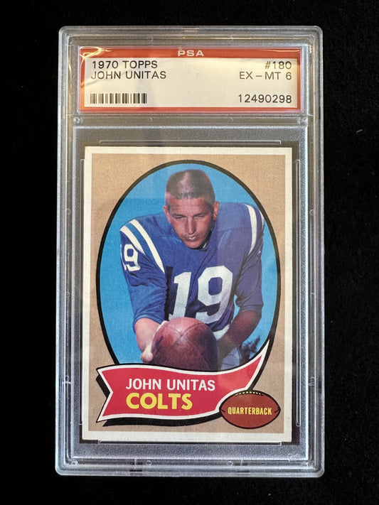 1970 Topps Johnny Unitas (#180) PSA 6 HOF QB, Colts Legend ^GRUMPYBUCK^