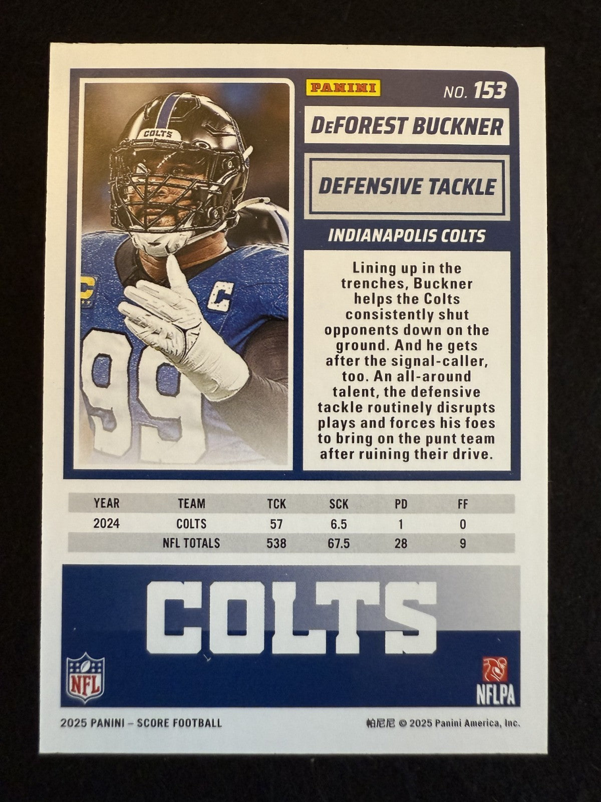 2025 Score DeForest Buckner (#153) MINT Ellipse /399 ^GRUMPYBUCK^