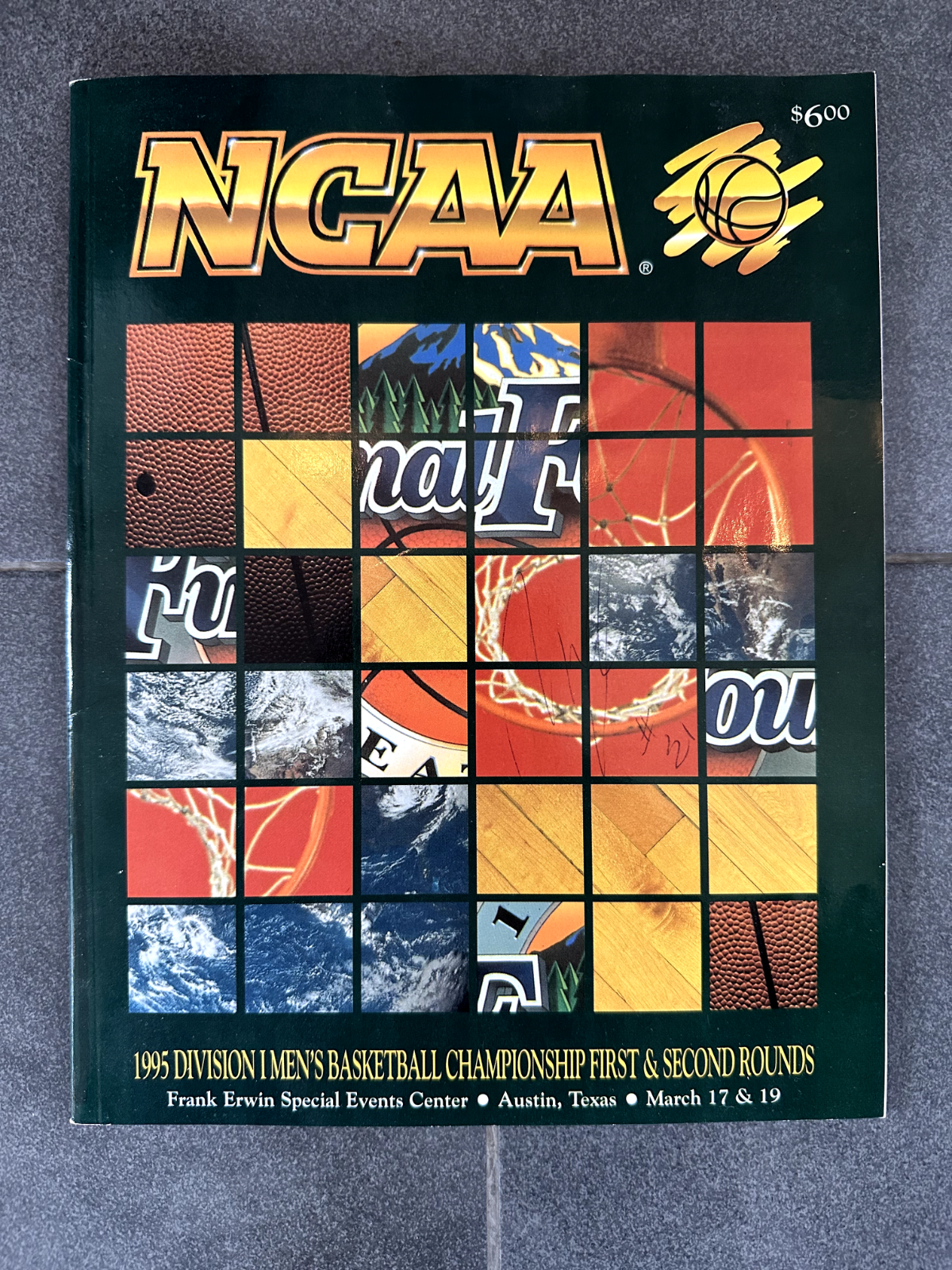 1995 Division I Men's Basketball Championship 1st and 2nd Round Program w/Ticket