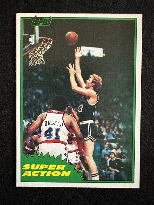 1981–82 Topps Larry Bird Super Action (#101E) NM HOFer, NBA Champ ^GRUMPYBUCK^