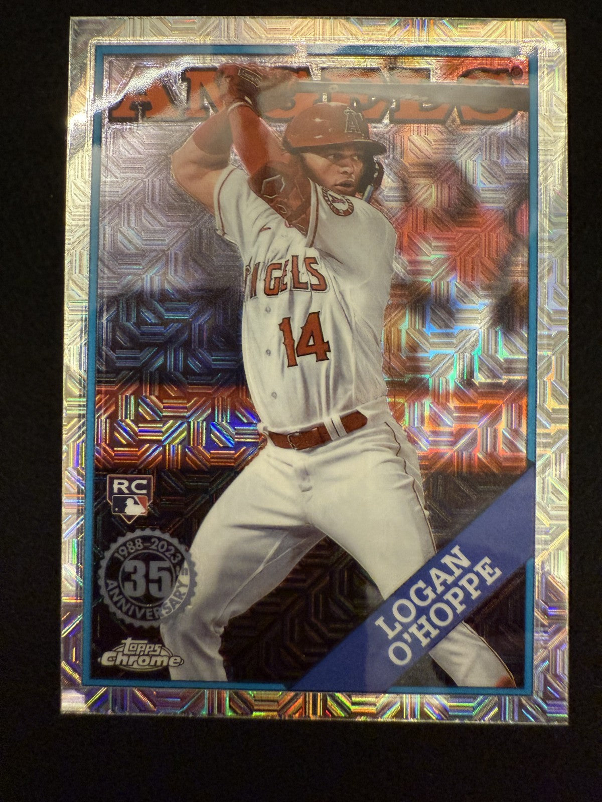 2023 Topps Series 2 Chrome Silver Mojo Logan O'Hoppe (#2T88C-36) Rookie Card