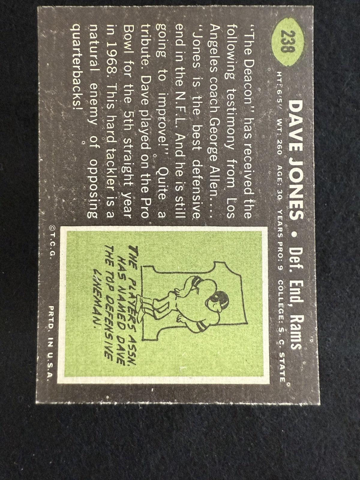 1969 Topps Deacon Jones (#238) EX HOFer, Rams Great ^GRUMPYBUCK^