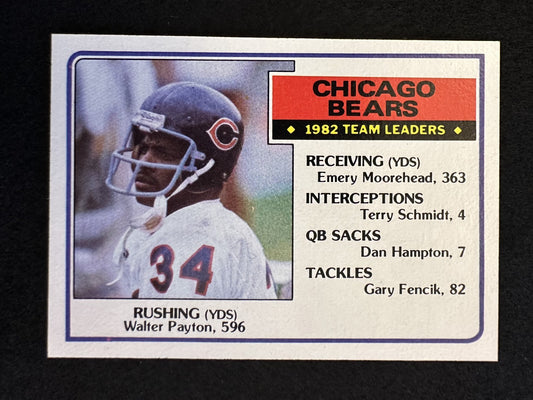 1983 Topps Bears Team Leaders (#28) NM Walter Payton HOFer ^GRUMPYBUCK^