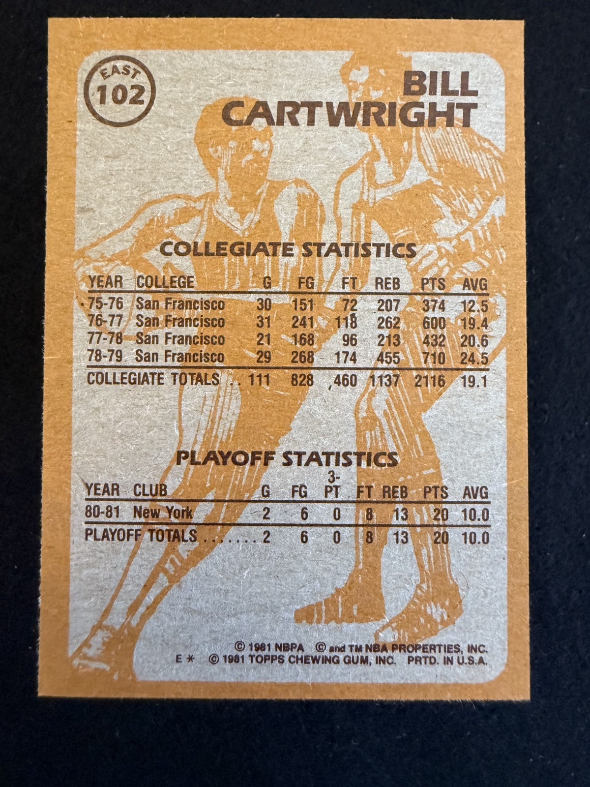 1981-82 Topps Bill Cartwright (#102E) NM Knicks Center ^GRUMPYBUCK^