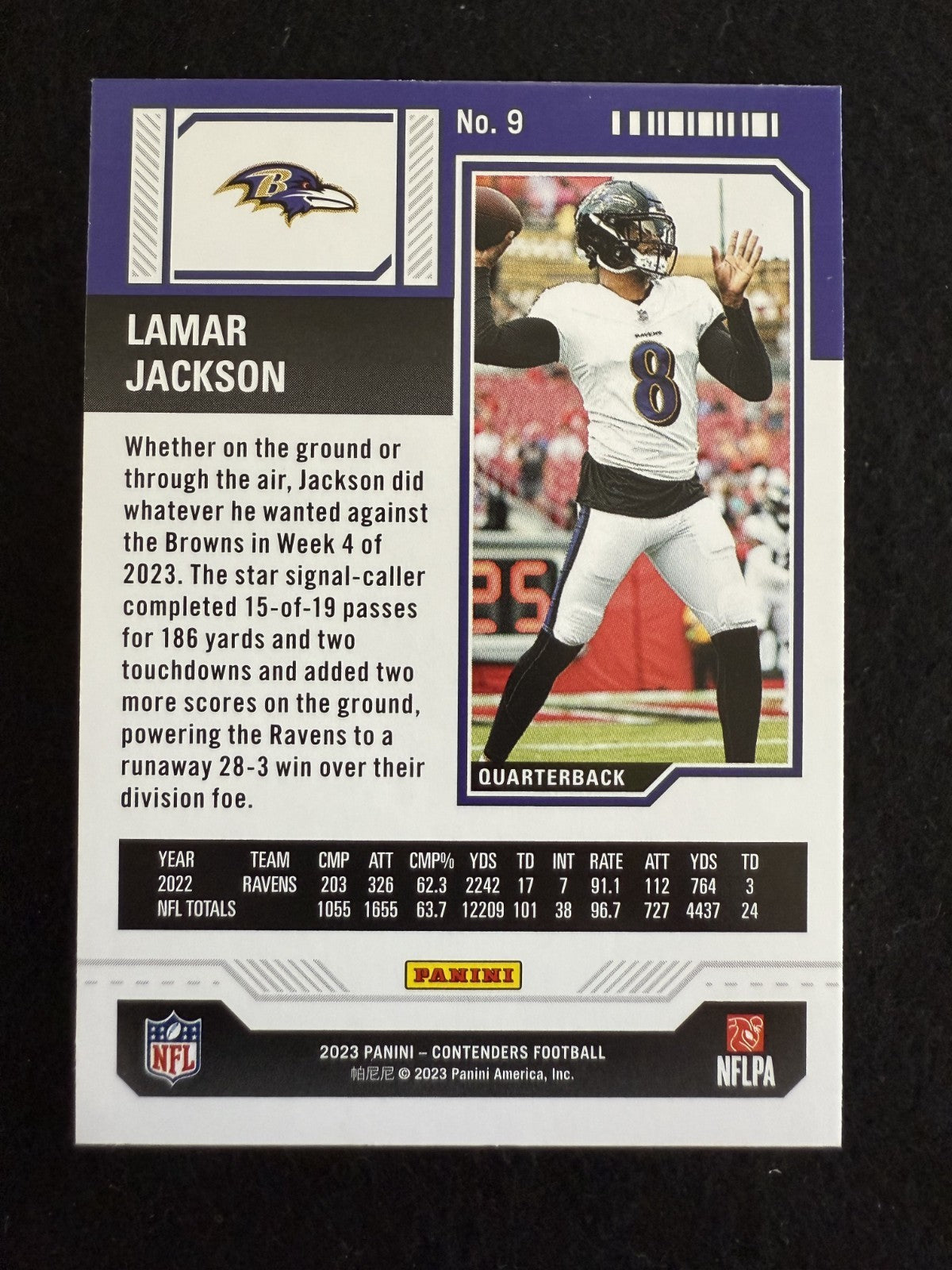 2023 Panini Contenders Season Ticket Lamar Jackson (#9) MINT ^GRUMPYBUCK^