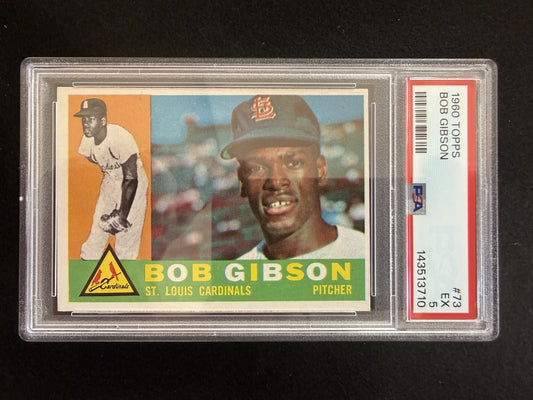 1960 Topps Bob Gibson (#73) PSA 5 Fresh Slab! HOFer, Cards Great ^GRUMPYBUCK^