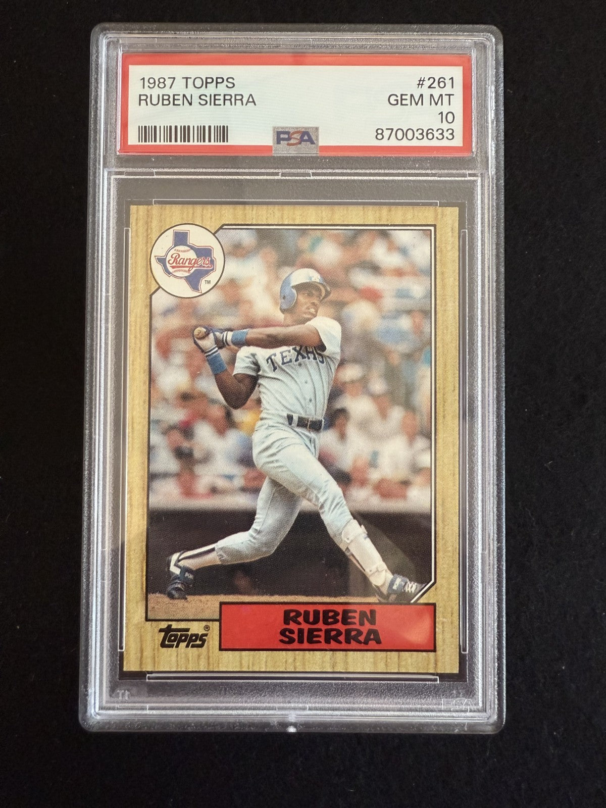 1987 Topps Ruben Sierra (#261) PSA 10 Rookie Card, Rangers Star ^GRUMPYBUCK^