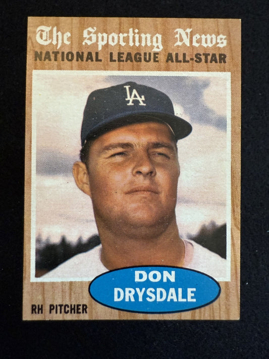 1962 Topps Don Drysdale (#398) EX HOFer, Dodgers All-Star Pitcher ^GRUMPYBUCK^