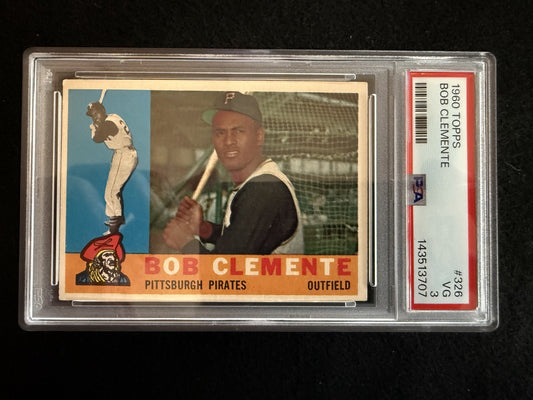 1960 Topps Roberto Clemente (#326) PSA 3 Fresh Slab! ^GRUMPYBUCK^