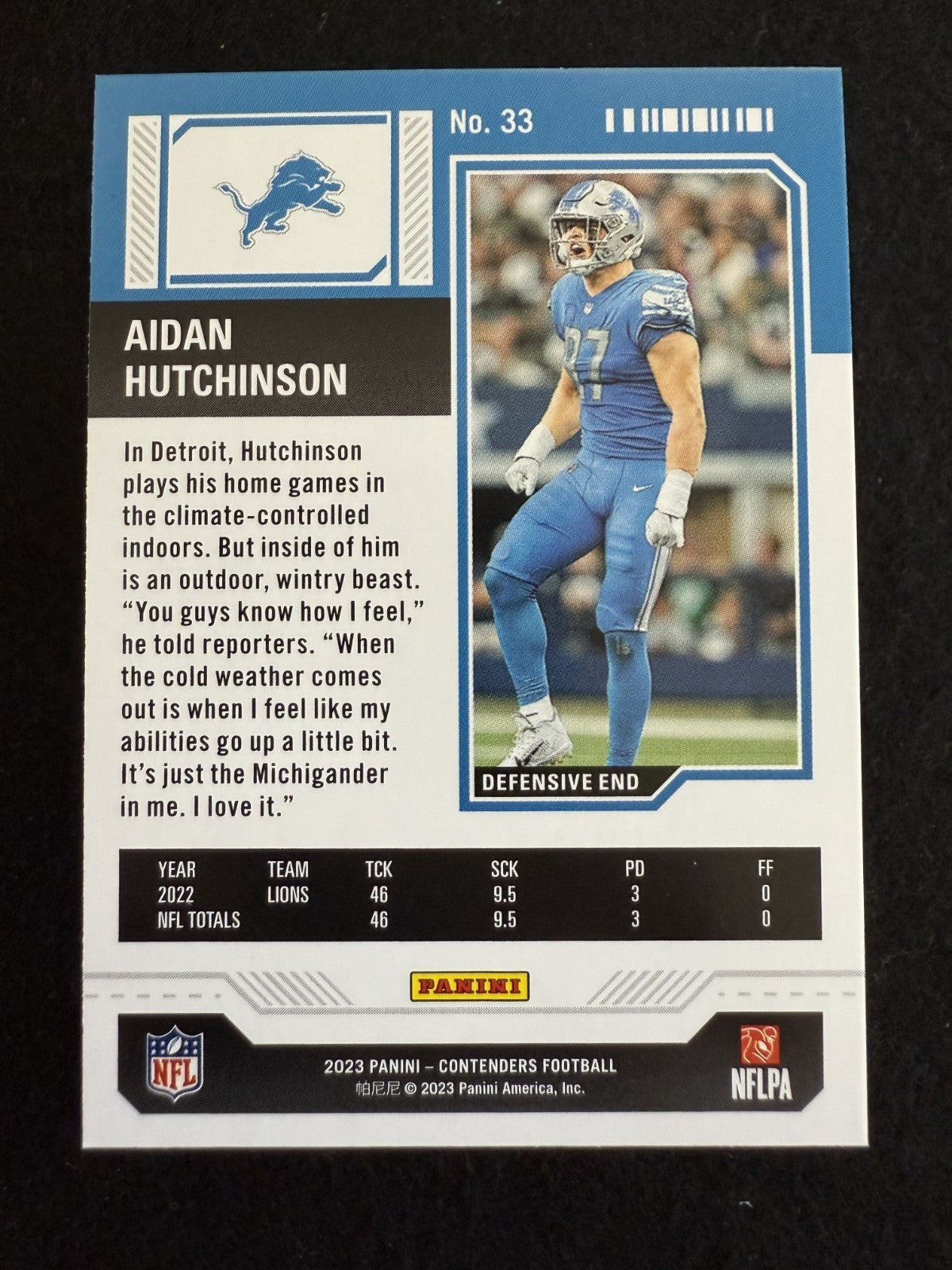 2023 Panini Contenders Season Ticket Aidan Hutchinson (#33) MINT ^GRUMPYBUCK^