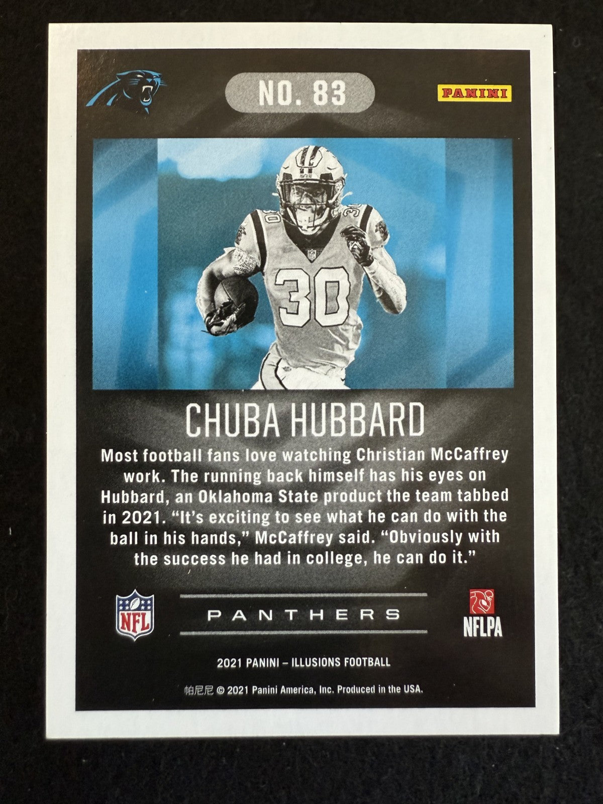 2021 Panini Illusions Chuba Hubbard (#83) NM Rookie Card ^GRUMPYBUCK^