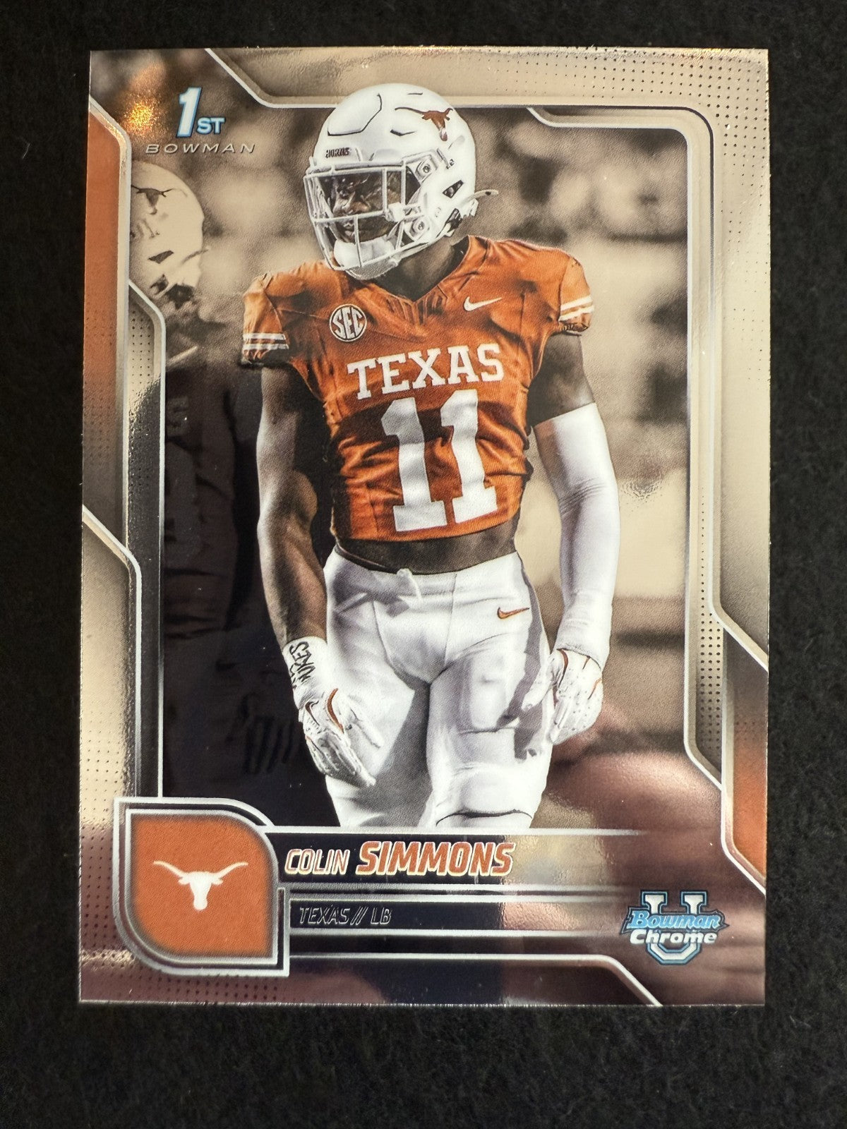 2025 1st Bowman University Chrome Colin Simmons (#122) MINT Texas ^GRUMPYBUCK^