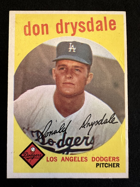 1959 Topps Don Drysdale (#387) EX HOFer, Cy Young, Dodgers Great ^GRUMPYBUCK^