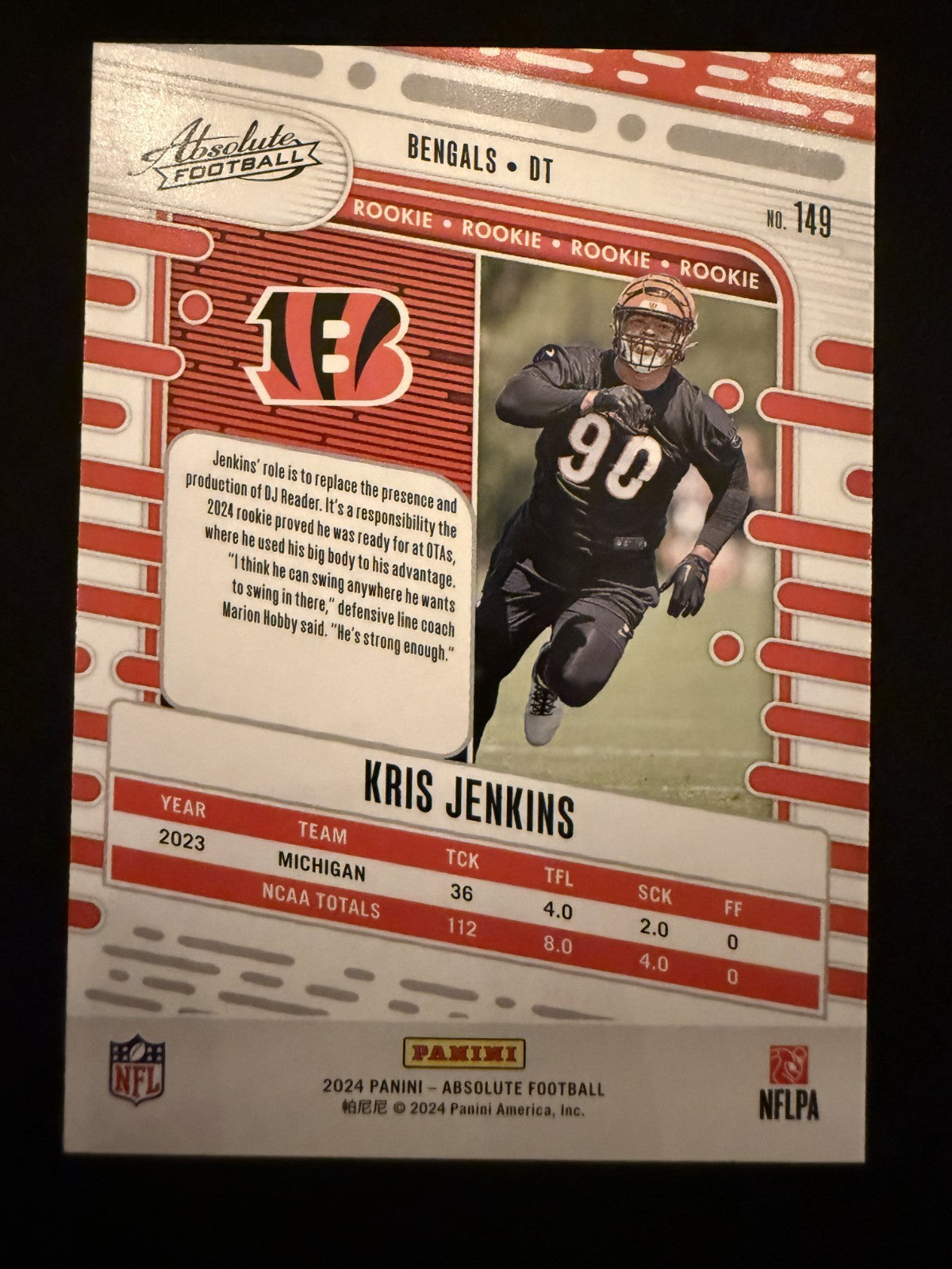 2024 Absolute Kris Jenkins (#149) NM Red & Blue, Rookie Card ^GRUMPYBUCK^