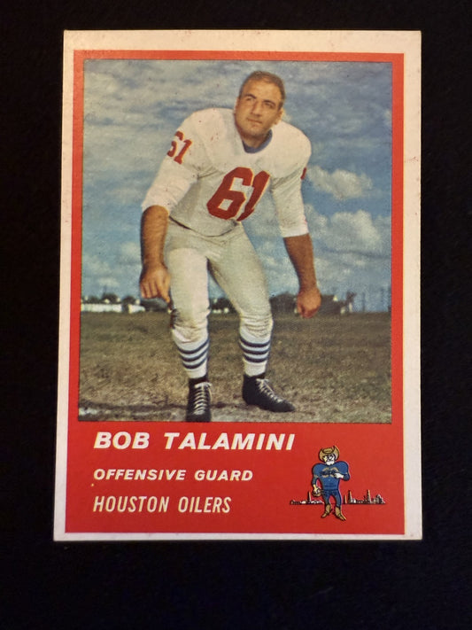 1963 Fleer Bob Talamini (#39) EX Rookie Card, Houston Oilers Guard ^GRUMPYBUCK^