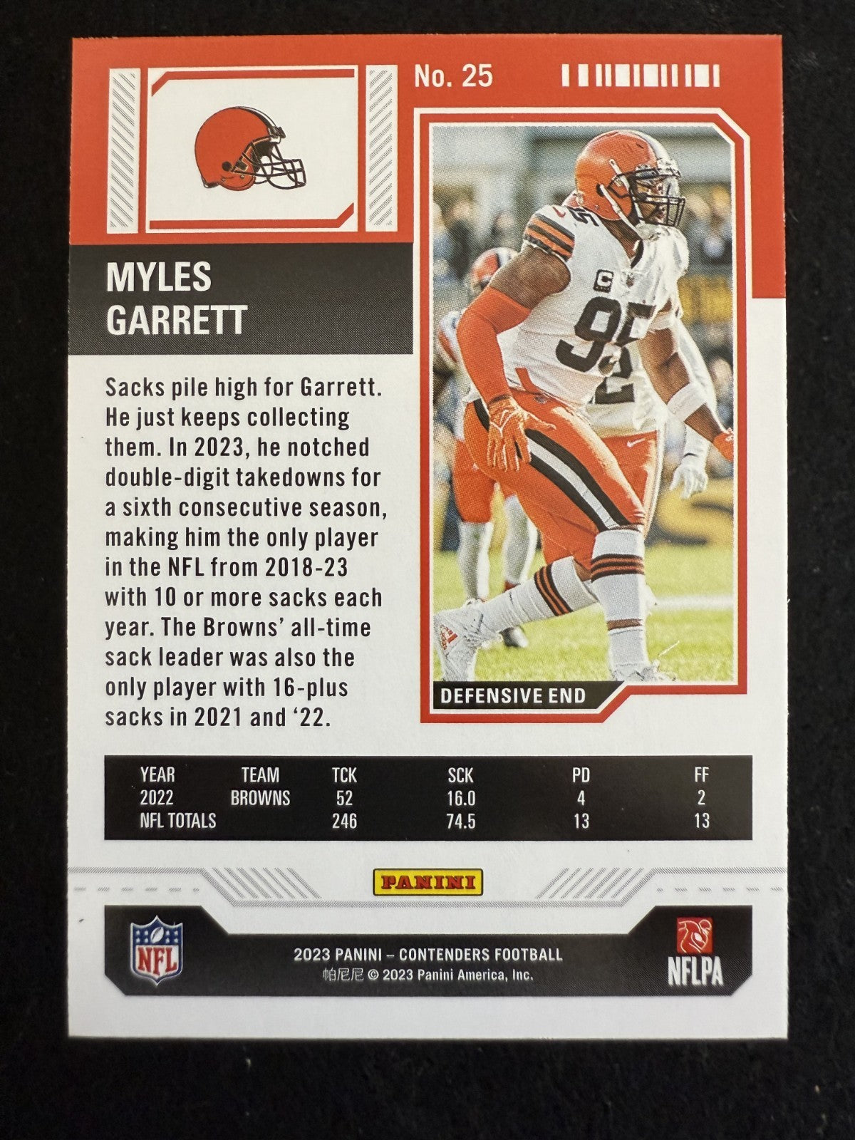 2023 Panini Contenders Season Ticket Myles Garrett (#25) MINT ^GRUMPYBUCK^