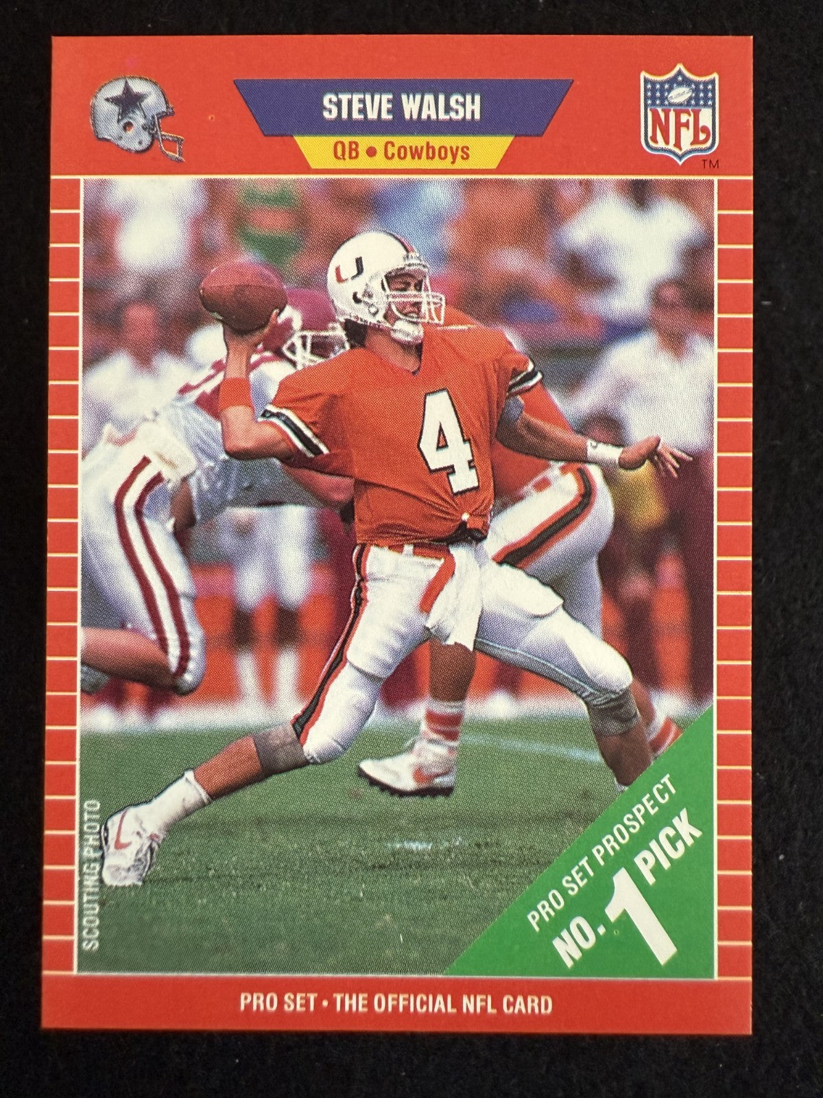 1989 Pro Set Steve Walsh (#491) NM Rookie Card, Cowboys QB ^GRUMPYBUCK^