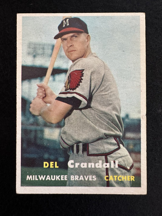 1957 Topps Del Crandall (#133) VG All-Star, Braves Catcher ^GRUMPYBUCK^