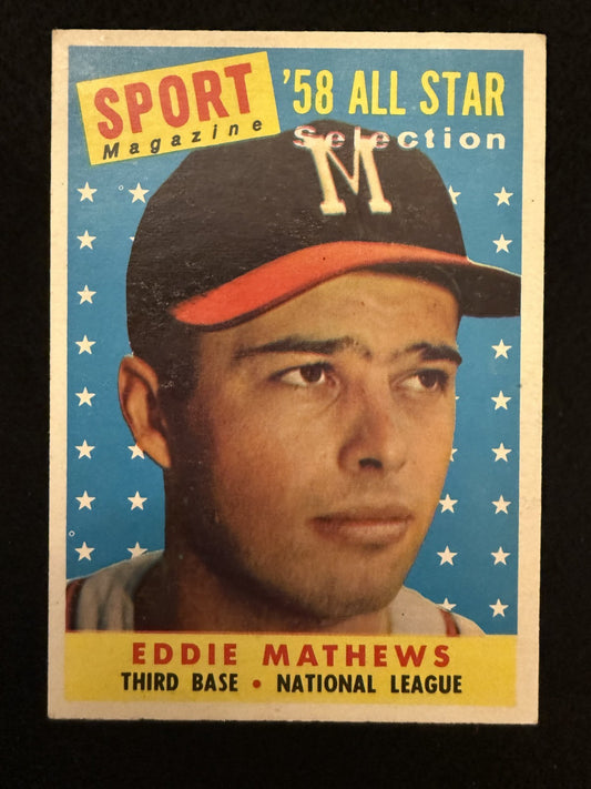 1958 Topps All-Star Eddie Mathews (#480) EX HOFer, Braves Great ^GRUMPYBUCK^