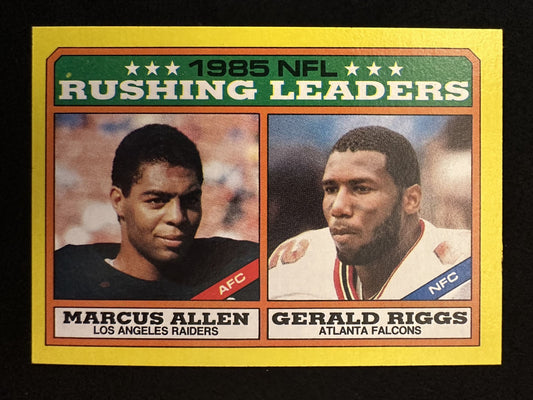 1986 Topps Rushing Leaders Marcus Allen/Riggs (#227 D*) NM HOFer ^GRUMPYBUCK^