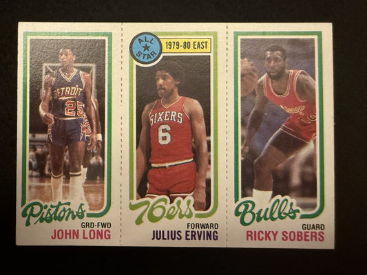 1980-81 Topps Julius Erving, John Long, Ricky Sobers (#49-1-88) NM ^GRUMPYBUCK^