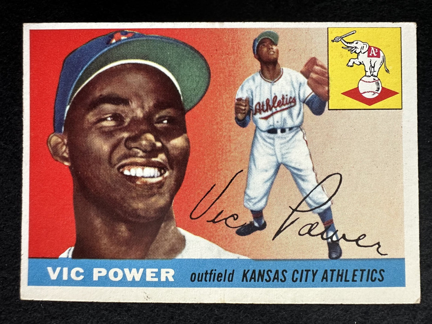 1955 Topps Vic Power (#30) EX All-Star 1B, Athletics/Indians ^GRUMPYBUCK^